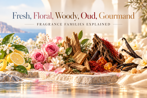 Fresh, Floral, Woody, Oud, Gourmand: Fragrance Families Explained