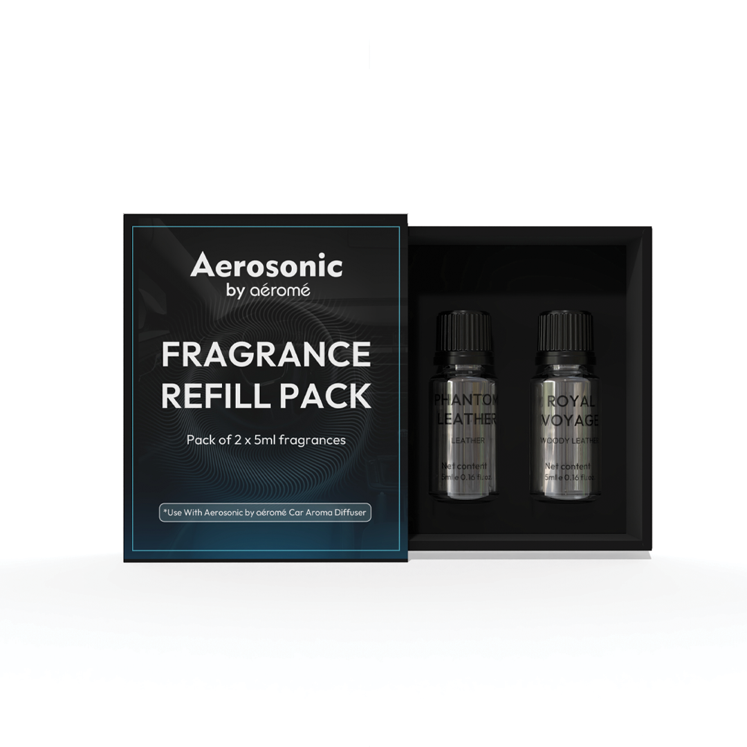 Aerosonic refill pack fragrance oil bottle for car diffuser by Aéromé