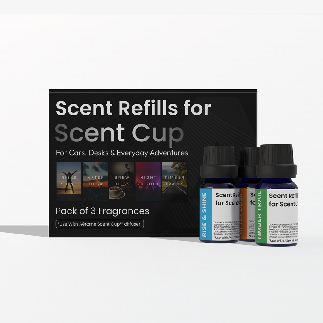 Scent Cup refill pack 3 luxury car fragrances 10ml each by Aéromé